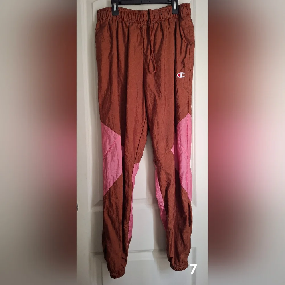 Champion Men's Brown and Pink Colorblock Track Pants